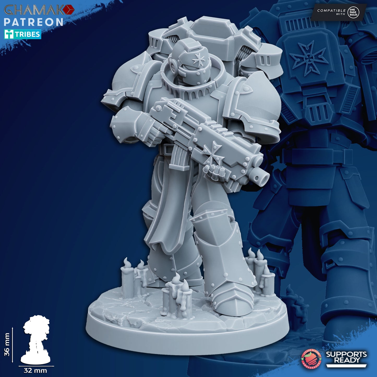 Temple Militum by Ghamak: Sci-fi 28/32mm Heroic Scale Miniature, 36mm tall, 10 Units