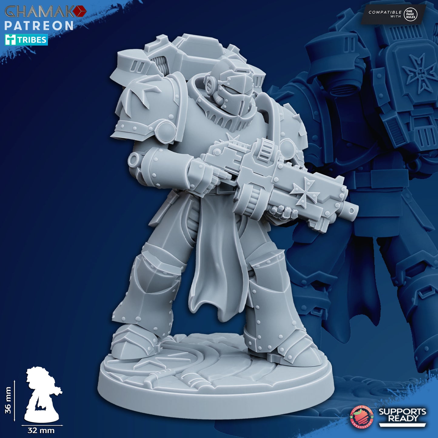 Temple Militum by Ghamak: Sci-fi 28/32mm Heroic Scale Miniature, 36mm tall, 10 Units