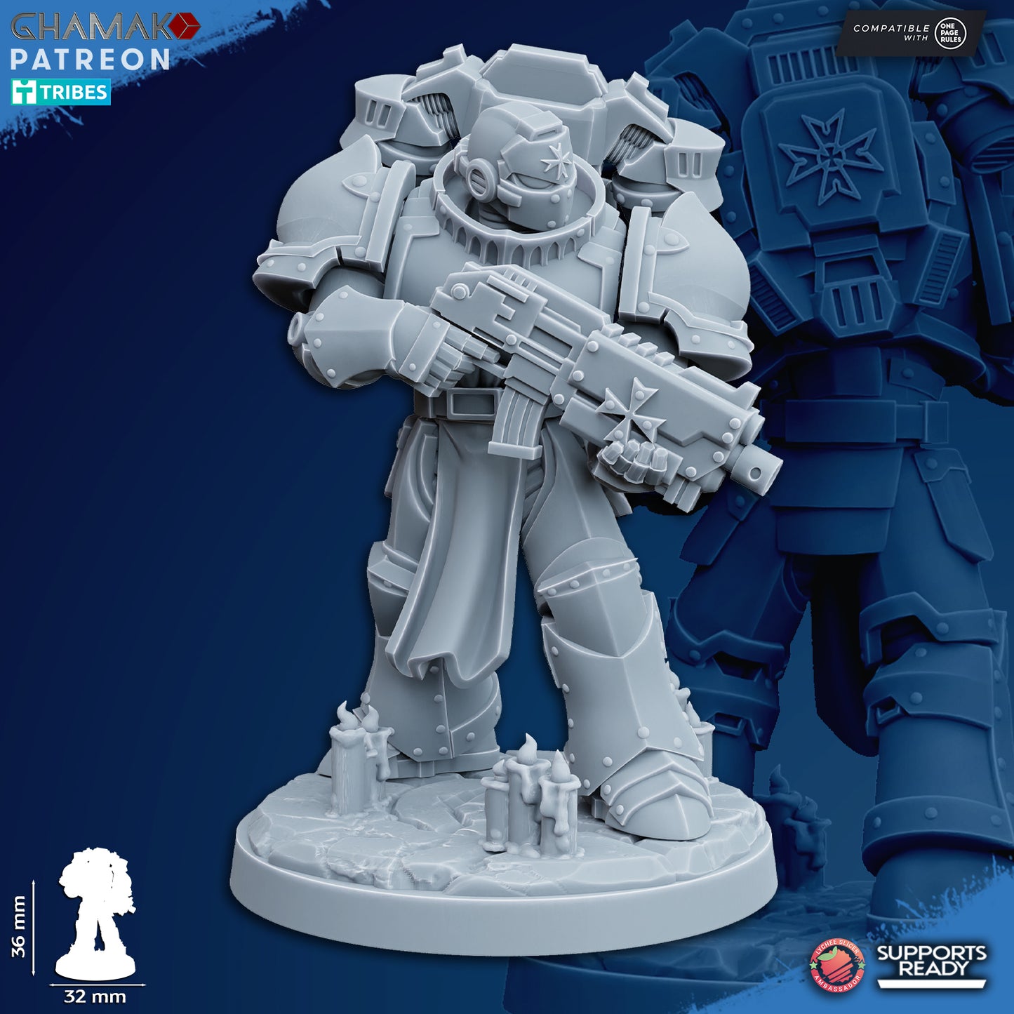 Temple Militum by Ghamak: Sci-fi 28/32mm Heroic Scale Miniature, 36mm tall, 10 Units