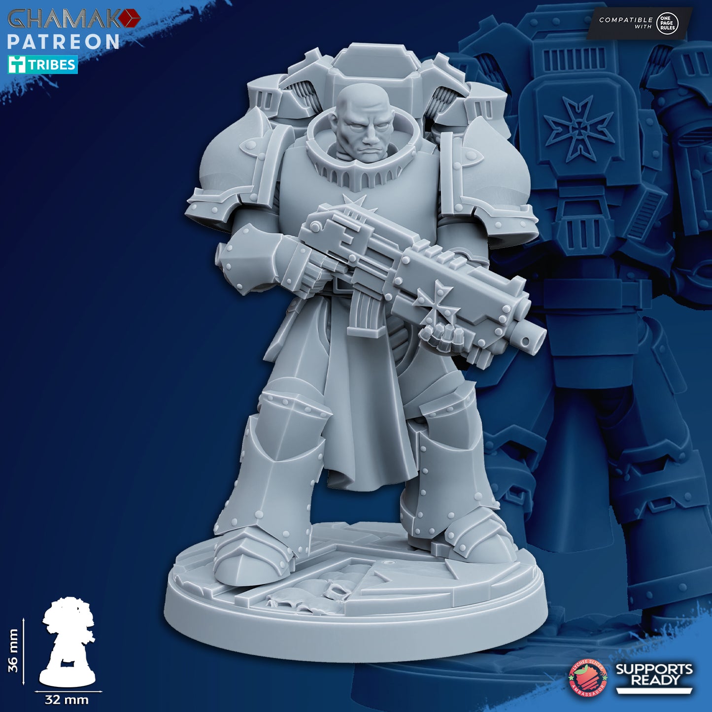 Temple Militum by Ghamak: Sci-fi 28/32mm Heroic Scale Miniature, 36mm tall, 10 Units
