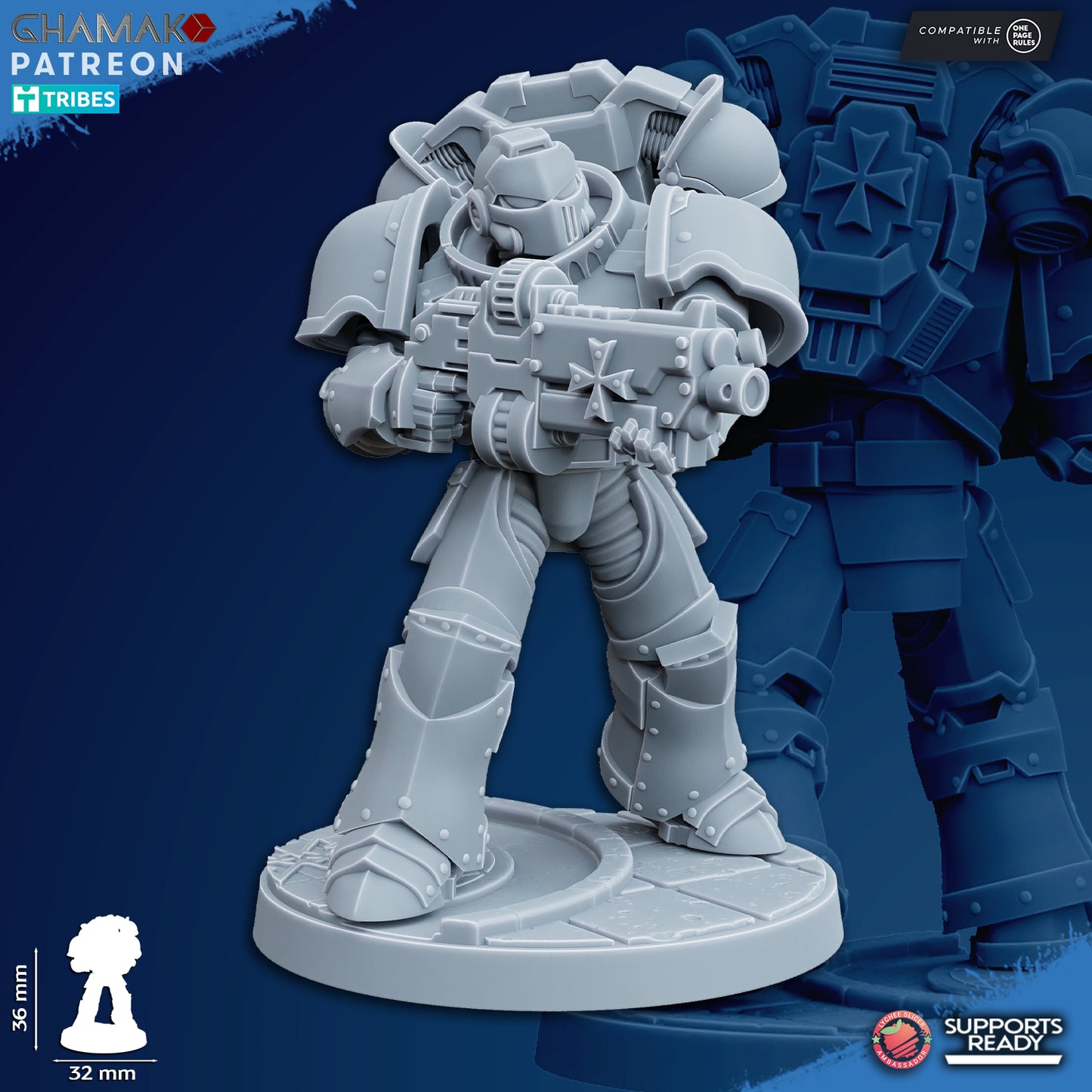 Temple Militum by Ghamak: Sci-fi 28/32mm Heroic Scale Miniature, 36mm tall, 10 Units