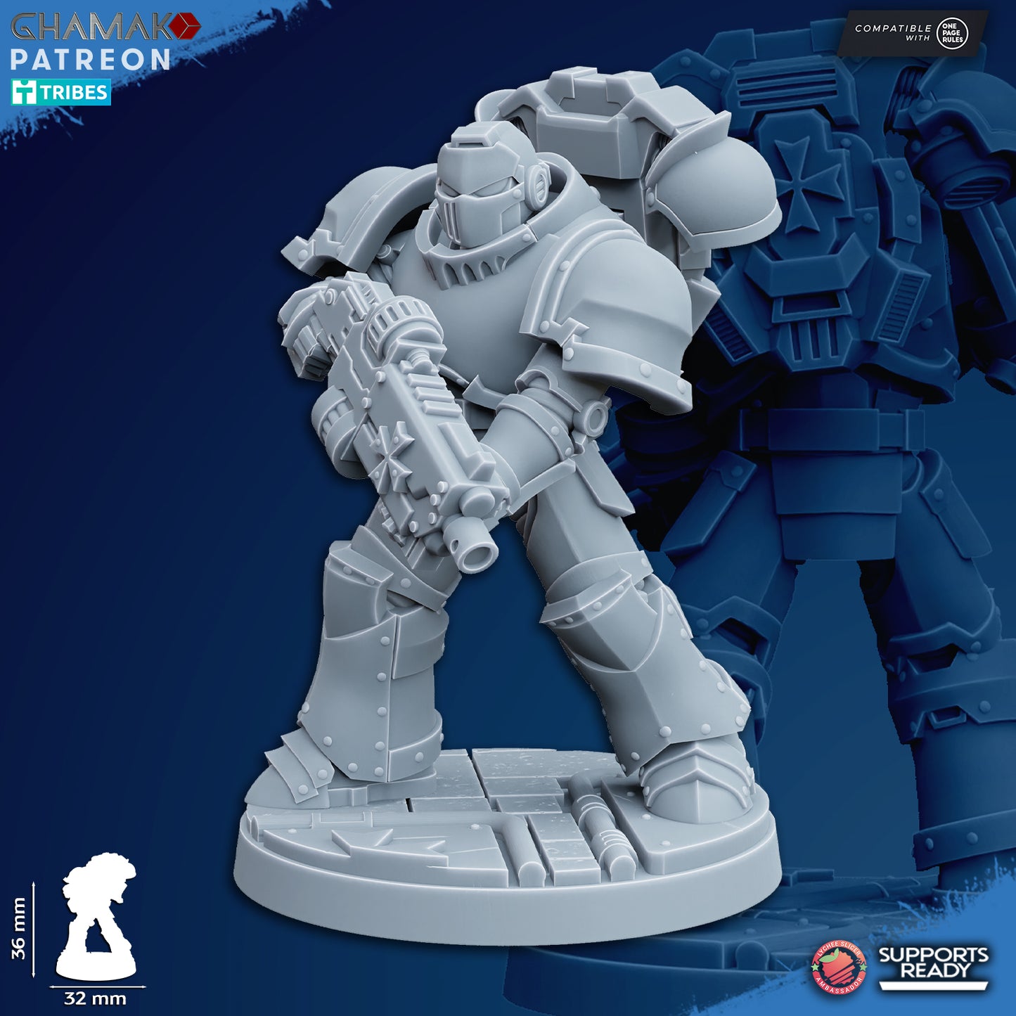 Temple Militum by Ghamak: Sci-fi 28/32mm Heroic Scale Miniature, 36mm tall, 10 Units