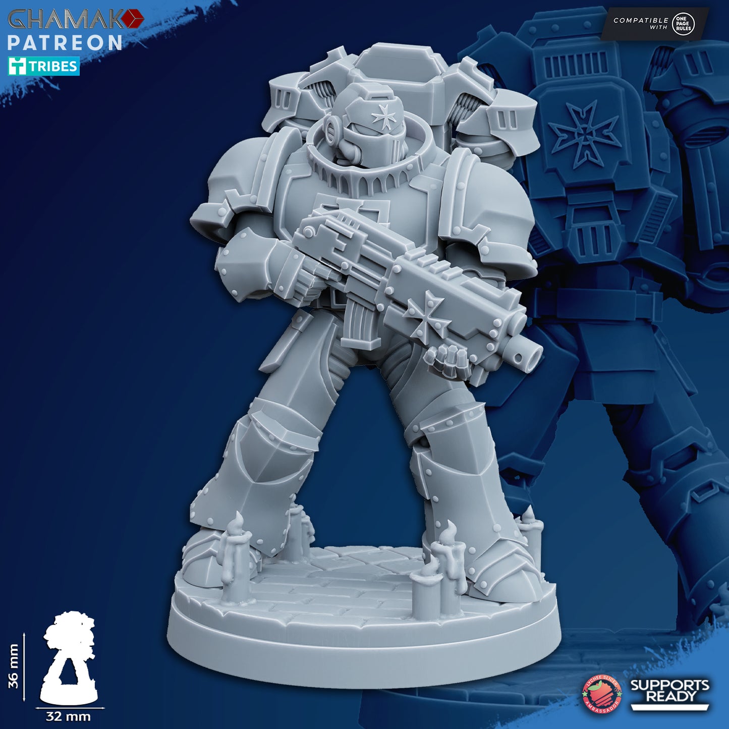 Temple Militum by Ghamak: Sci-fi 28/32mm Heroic Scale Miniature, 36mm tall, 10 Units