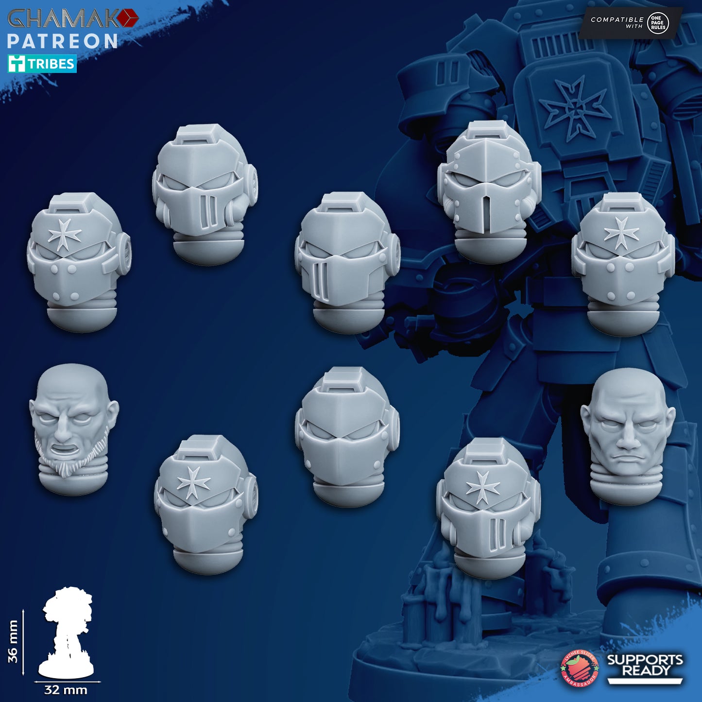 Temple Militum by Ghamak: Sci-fi 28/32mm Heroic Scale Miniature, 36mm tall, 10 Units