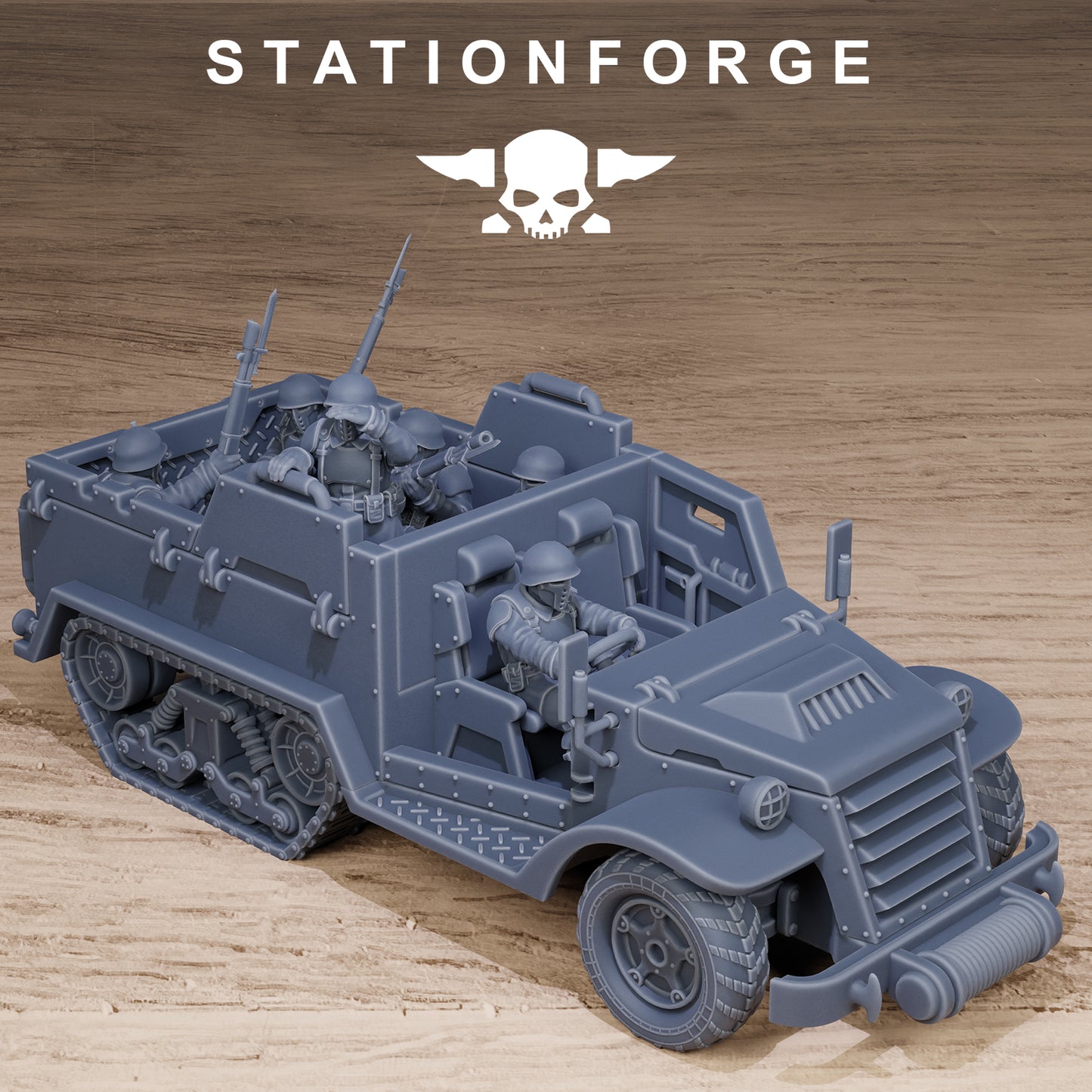 Free Guard Halftrack by Station Forge 28/32mm Heroic Scale Miniature, 150mm, Tank, Resin Model