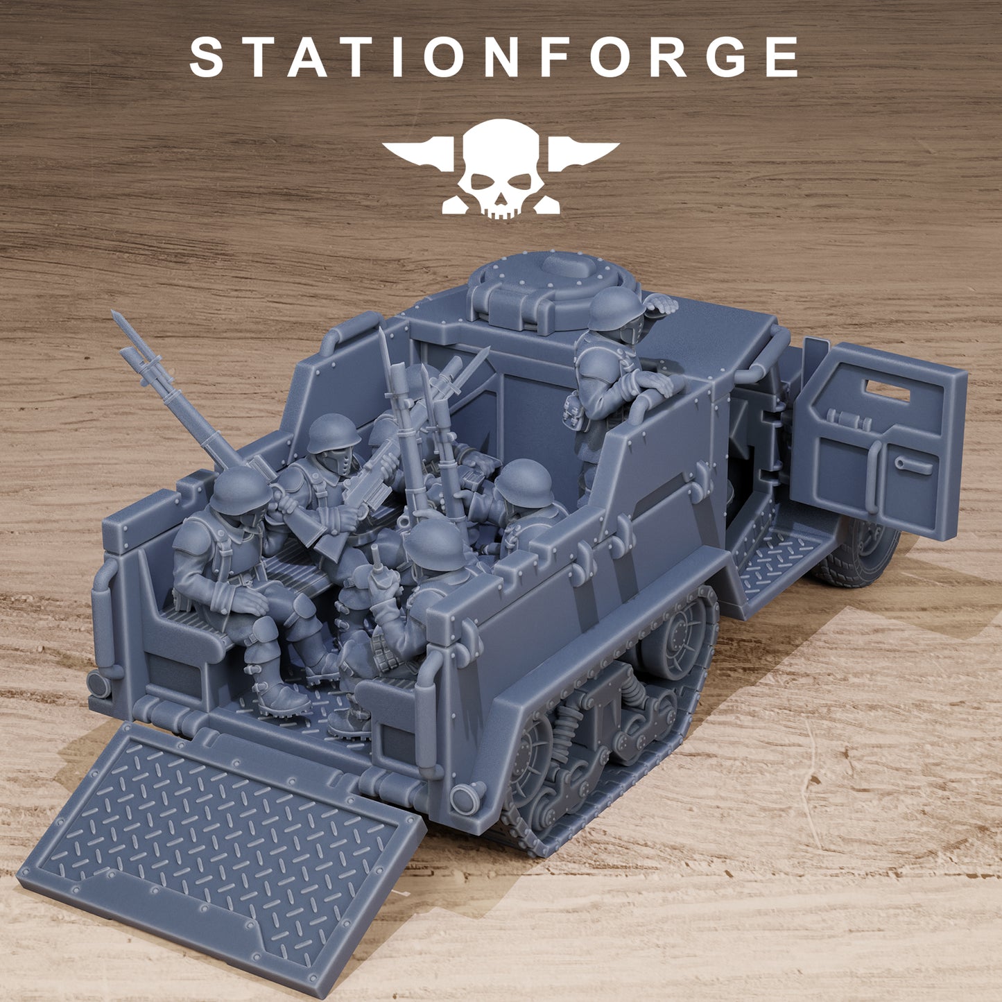 Free Guard Halftrack by Station Forge 28/32mm Heroic Scale Miniature, 150mm, Tank, Resin Model