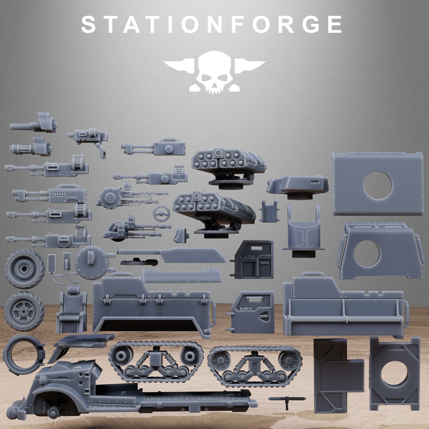 Free Guard Halftrack by Station Forge 28/32mm Heroic Scale Miniature, 150mm, Tank, Resin Model