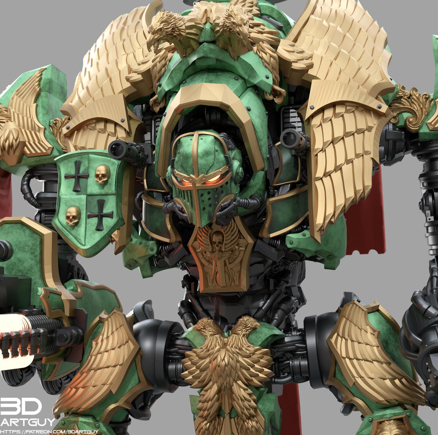 Medieval Mech Knight by 3DArtGuy 32mm scale, 50, 180mm, Miniature War Gaming Figure (Copy)