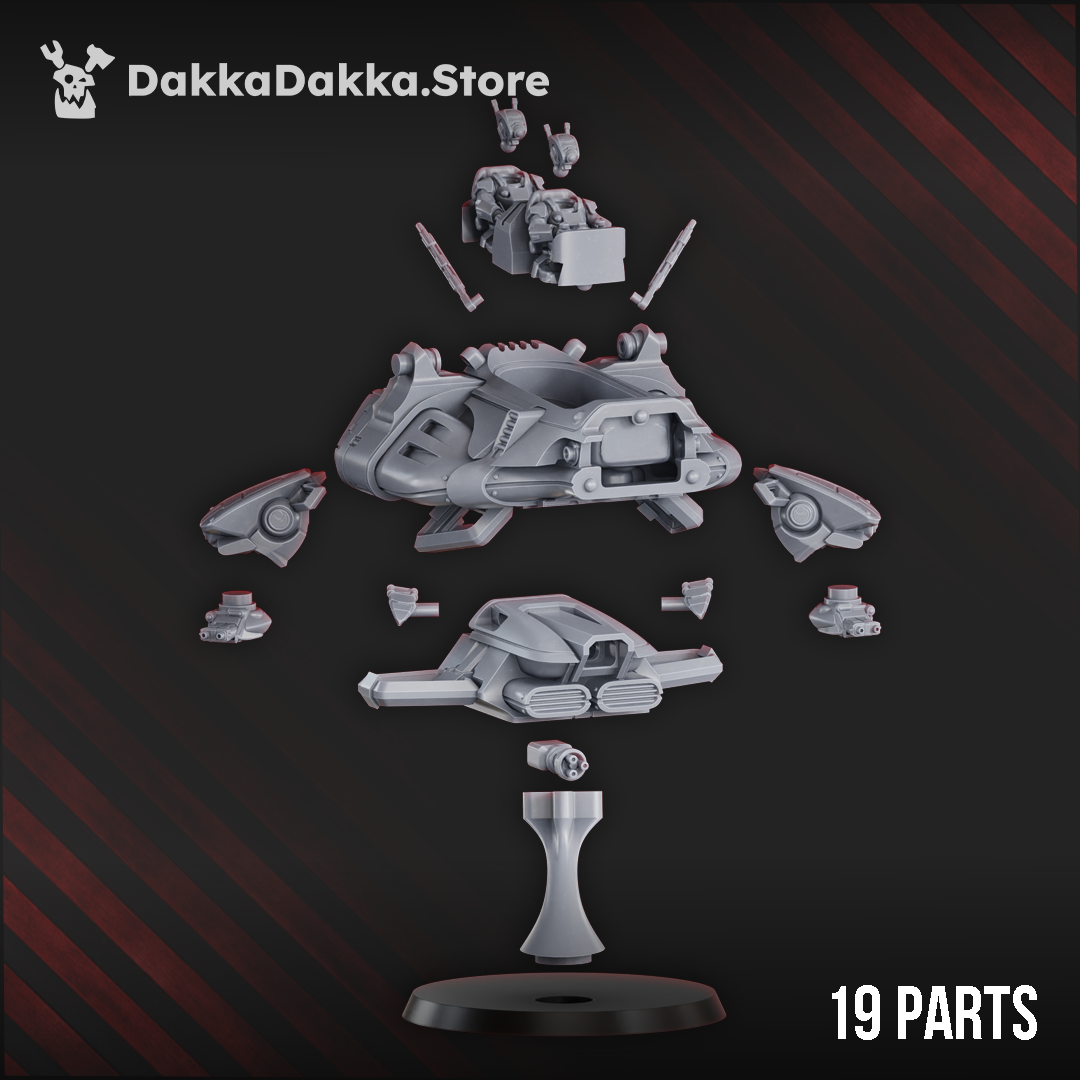 MSC APC "Cometail" - 3D Resin Printed Sci-Fi Vehicle (107mm Length) by DakkaDakka 28mm Heroic Scale Miniature, 107x91mm - Mega Diamonds & Schwartzreiter Mini Forge