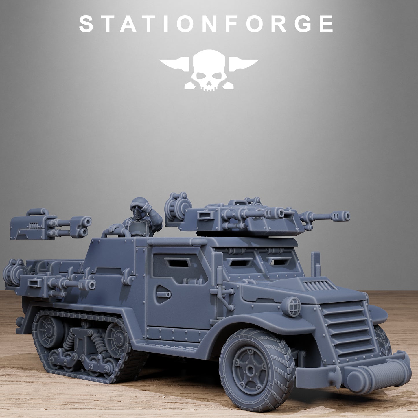 Free Guard Halftrack by Station Forge 28/32mm Heroic Scale Miniature, 150mm, Tank, Resin Model
