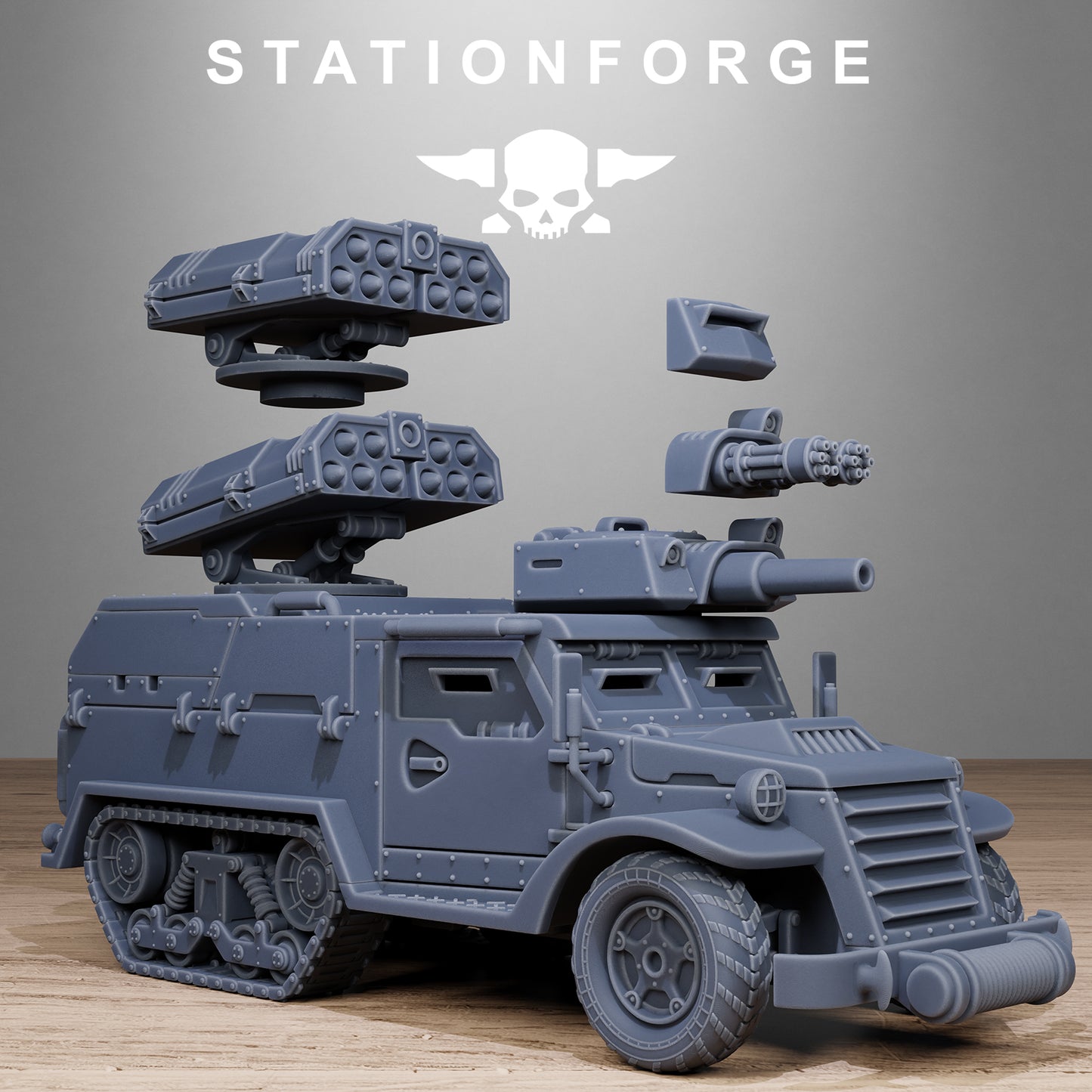 Free Guard Halftrack by Station Forge 28/32mm Heroic Scale Miniature, 150mm, Tank, Resin Model