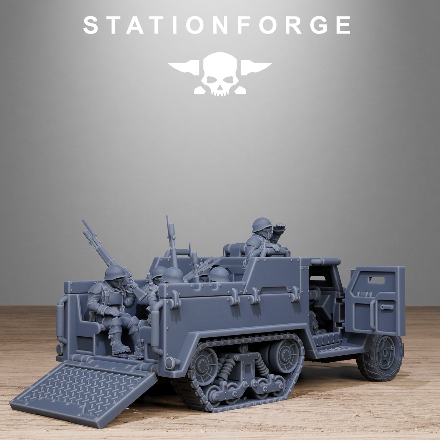 Free Guard Halftrack by Station Forge 28/32mm Heroic Scale Miniature, 150mm, Tank, Resin Model
