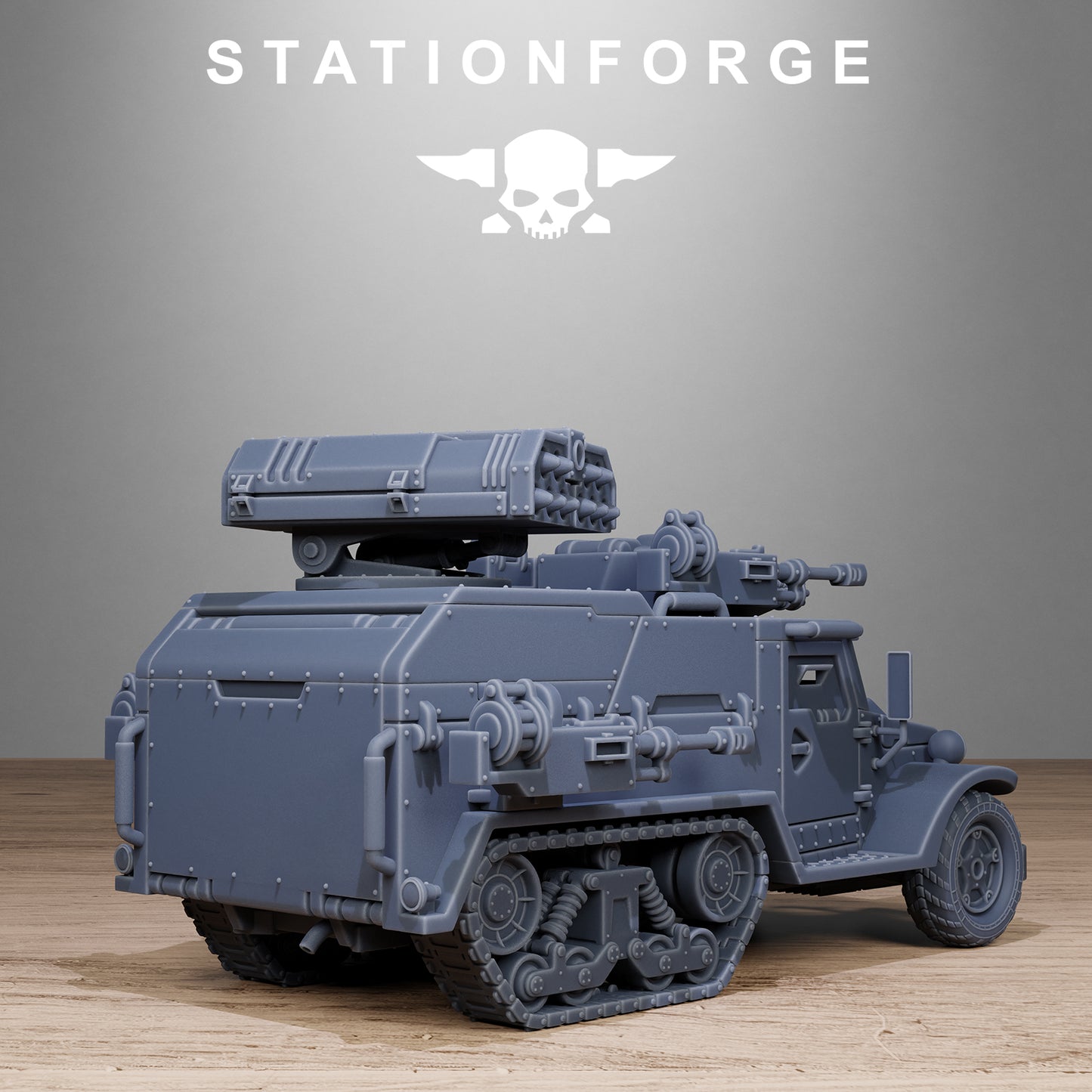Free Guard Halftrack by Station Forge 28/32mm Heroic Scale Miniature, 150mm, Tank, Resin Model