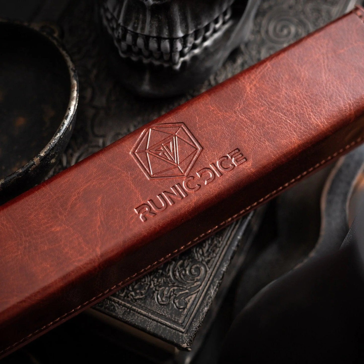 Blood Red Glitter Liquid Core Handmade Resin DND Dice Set Runic Dice