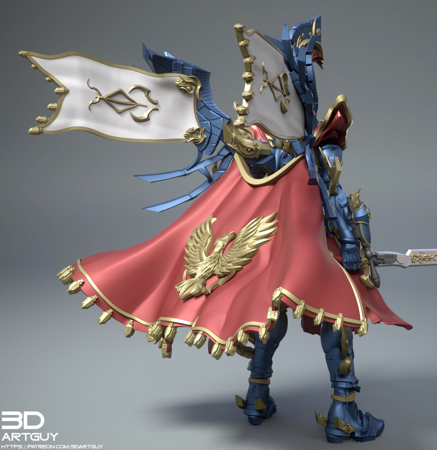 The First Phoenix by 3DArtGuy 32mm scale, 50mm or 100mm, Miniature War Gaming Figure, Grim Dark, Proxy, Space Elf