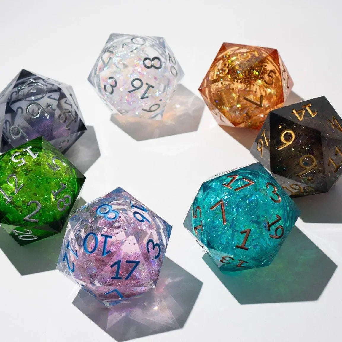 Massive Green Liquid Core 95MM Chonk Handmade Resin Dice And Box Runic Dice