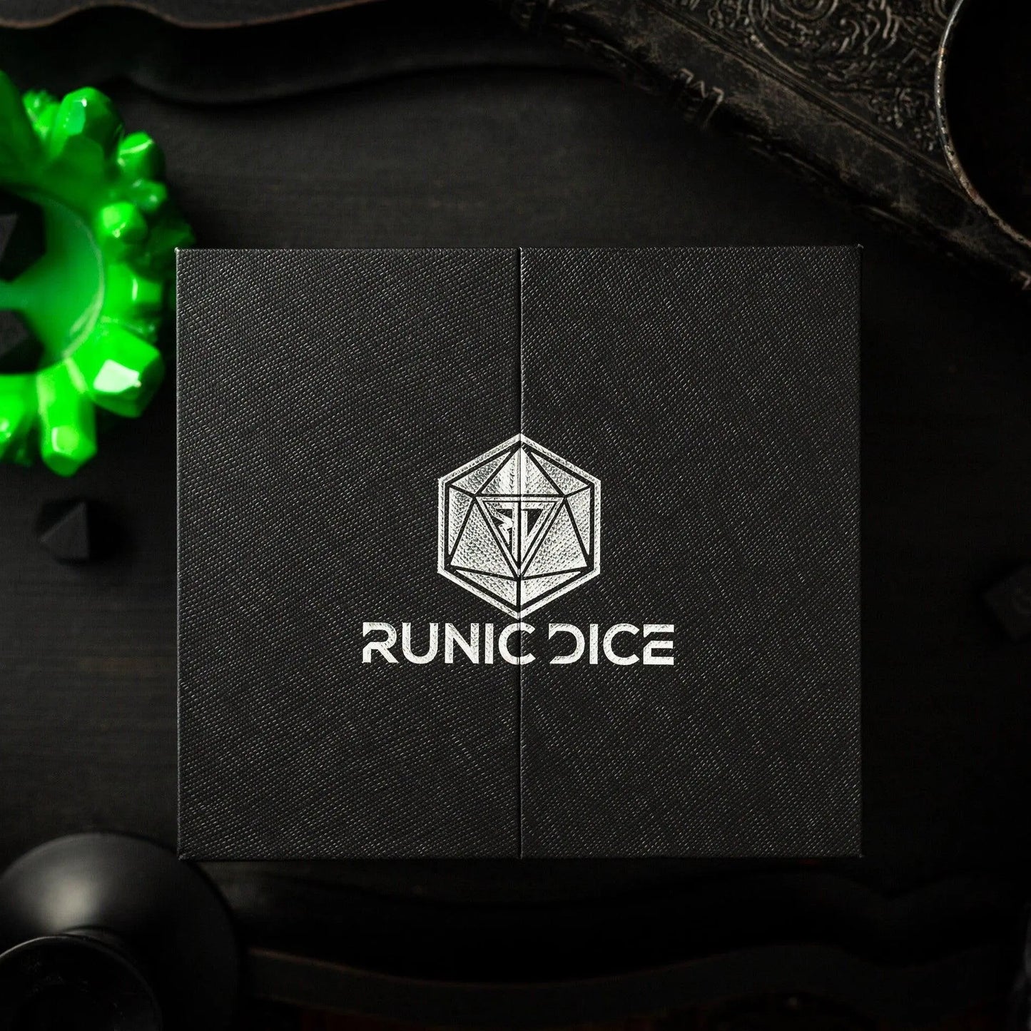 Massive Green Skull Liquid Core 95MM Chonk Handmade Resin Dice And Box Runic Dice
