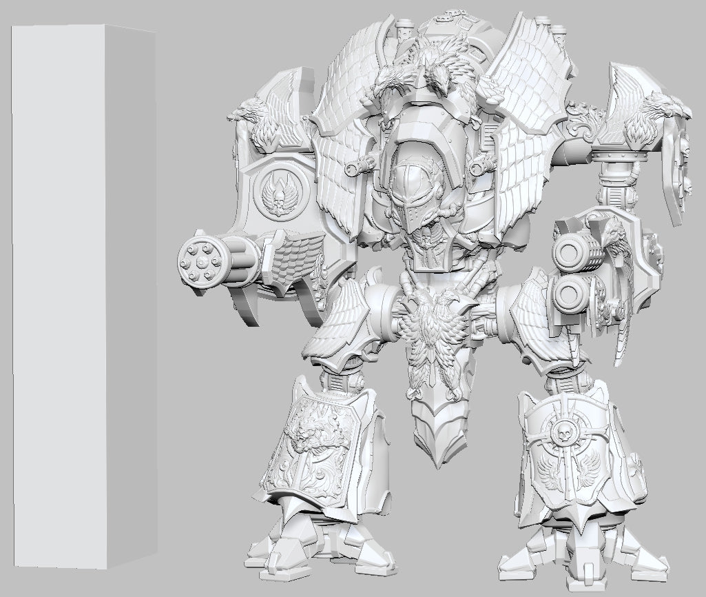Medieval Mech Knight by 3DArtGuy 32mm scale, 50, 180mm, Miniature War Gaming Figure (Copy)