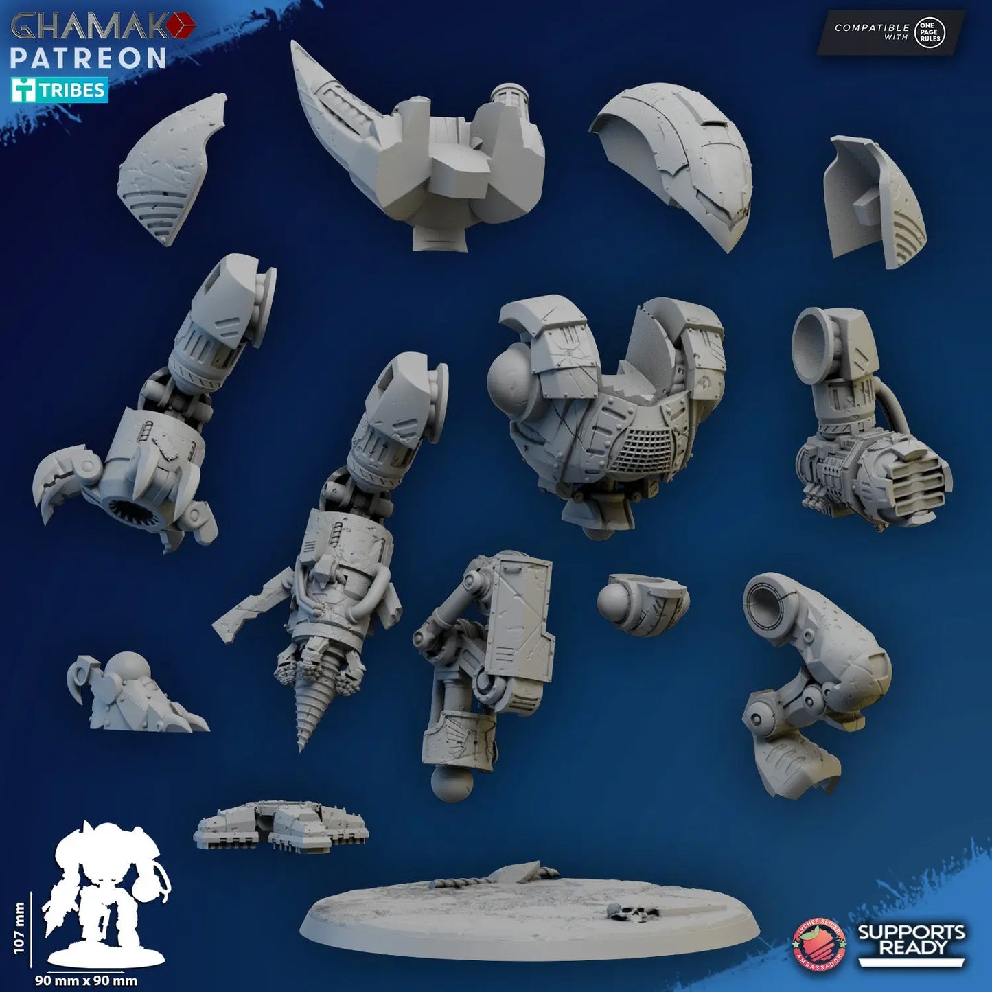 War Droid Repaired by Ghamak Fantasy 28/32mm Scale Miniature, 107mm Tall My Store