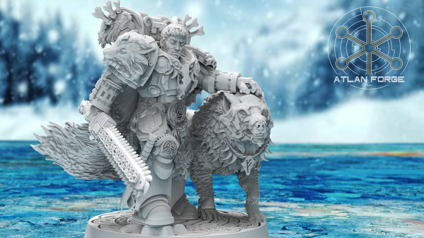 Valen Asgardian Commander by Atlan Forge 28/32mm Scale Miniature, 45mm tall