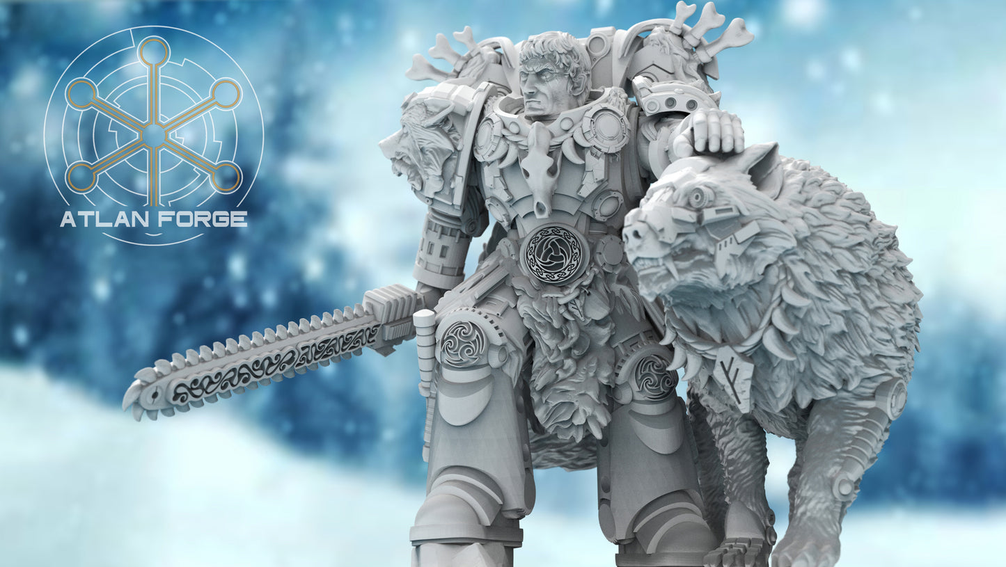 Valen Asgardian Commander by Atlan Forge 28/32mm Scale Miniature, 45mm tall
