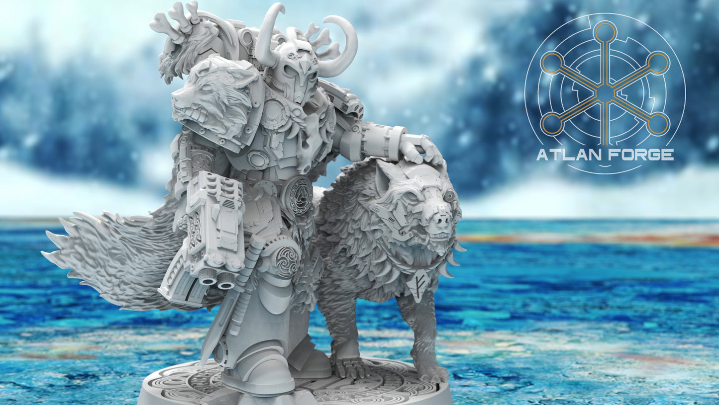 Valen Asgardian Commander by Atlan Forge 28/32mm Scale Miniature, 45mm tall