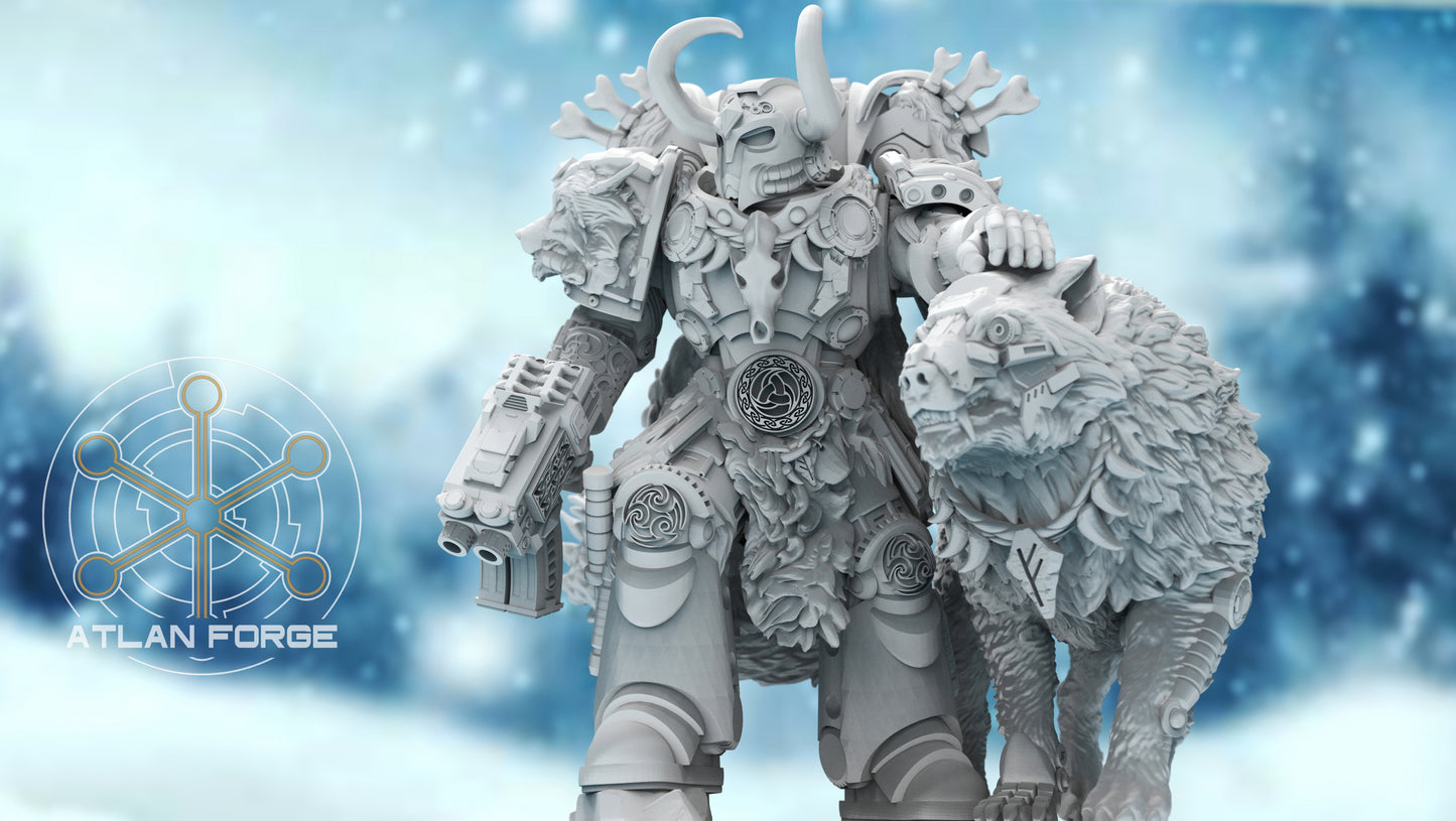 Valen Asgardian Commander by Atlan Forge 28/32mm Scale Miniature, 45mm tall