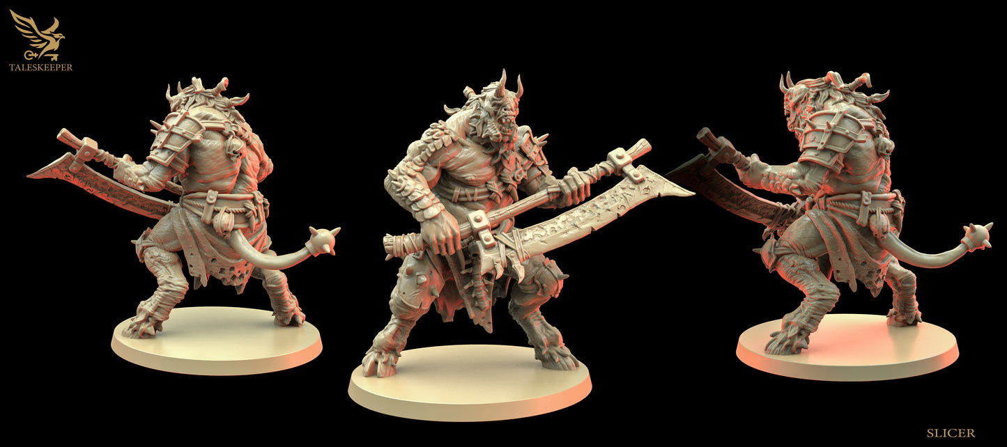 Beastman Brutes by Tales Keeper, 60mm Miniature, 28/32mm Scale, Fantasy War Gaming Figure