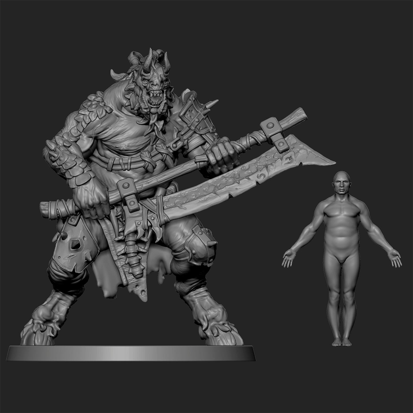Beastman Brutes by Tales Keeper, 60mm Miniature, 28/32mm Scale, Fantasy War Gaming Figure