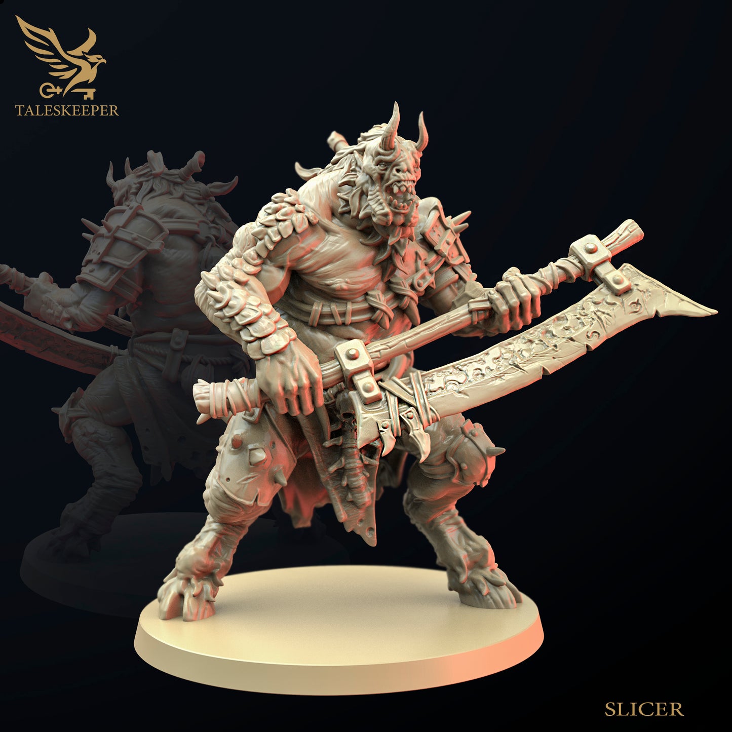 Beastman Brutes by Tales Keeper, 60mm Miniature, 28/32mm Scale, Fantasy War Gaming Figure