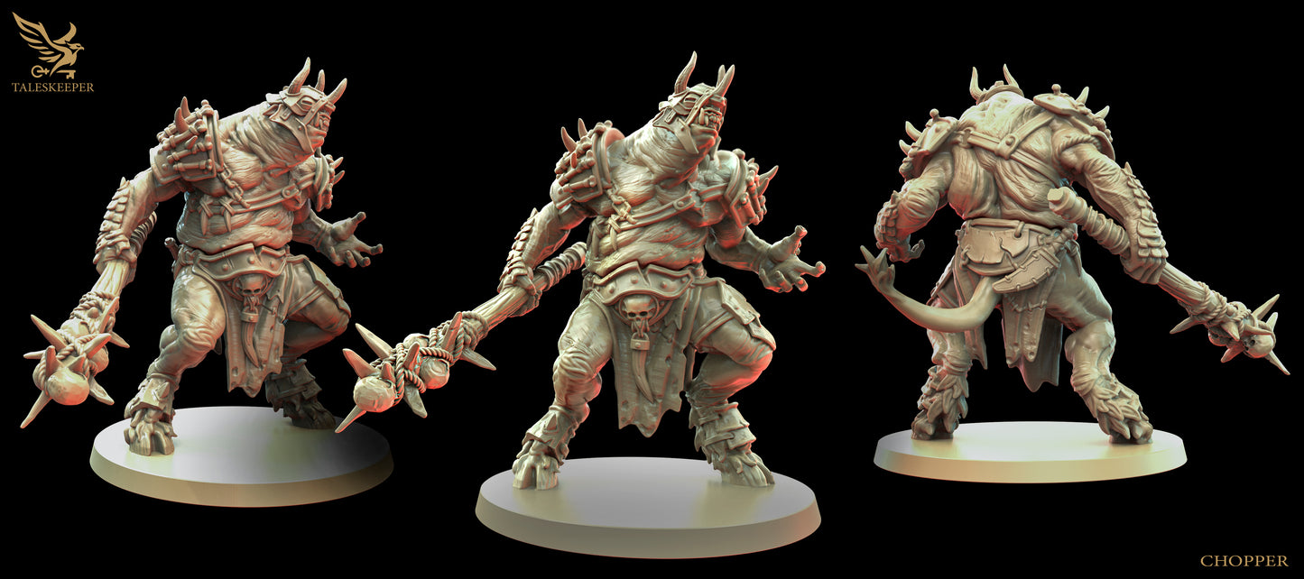 Beastman Brutes by Tales Keeper, 60mm Miniature, 28/32mm Scale, Fantasy War Gaming Figure