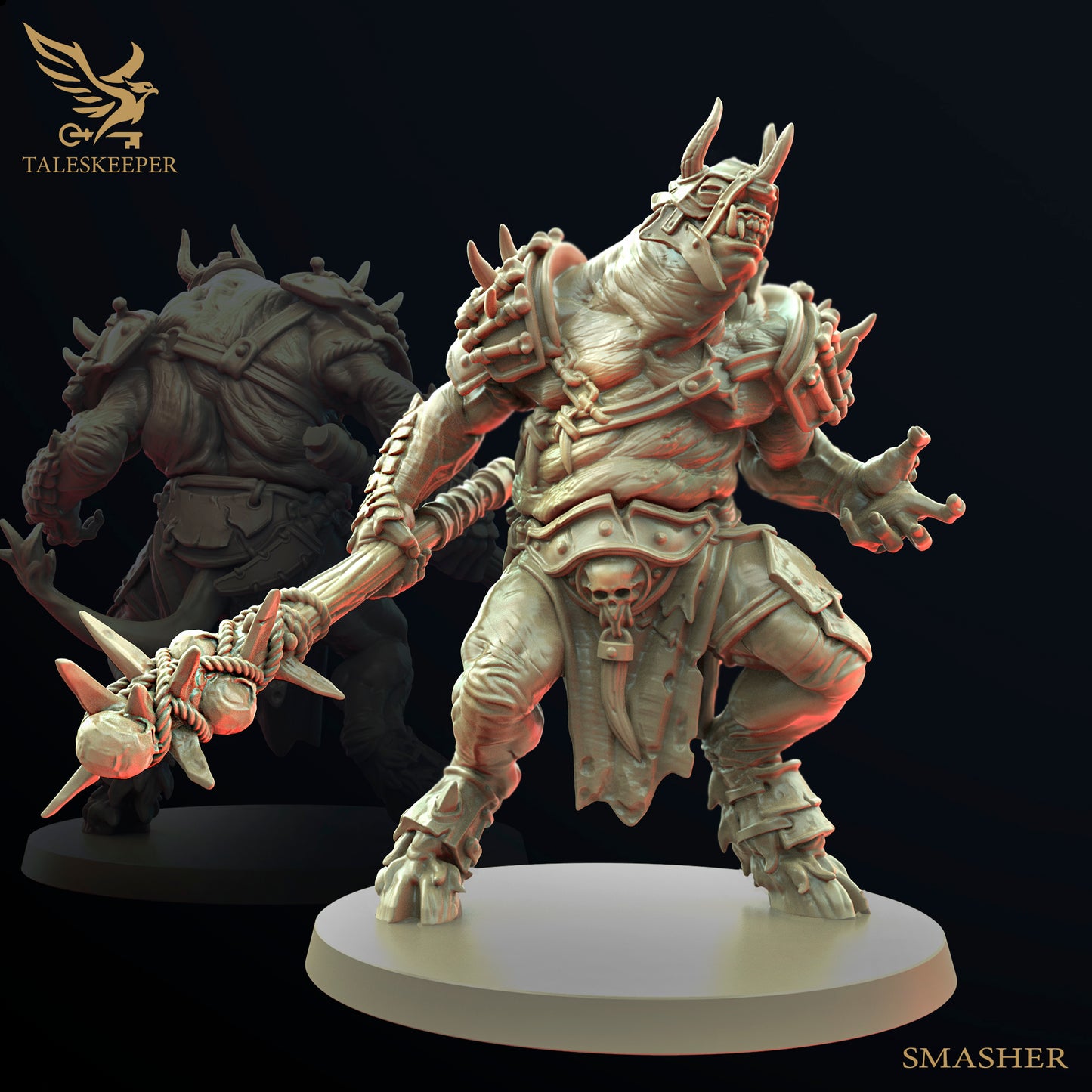 Beastman Brutes by Tales Keeper, 60mm Miniature, 28/32mm Scale, Fantasy War Gaming Figure