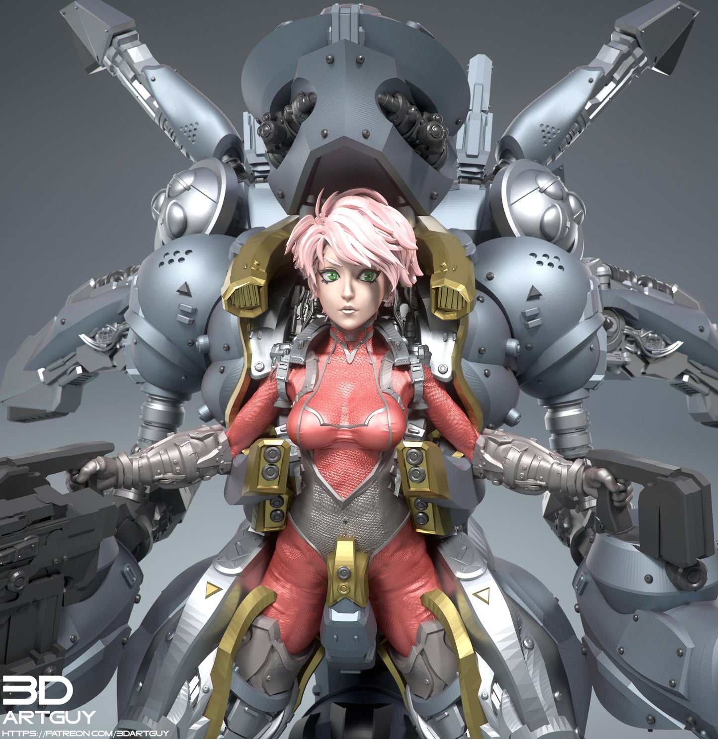 Mecha Pilot by 3DArtGuy 32mm scale, 50mm or 100m Miniature War Gaming Figure, Sci-fi, Proxy, Anime