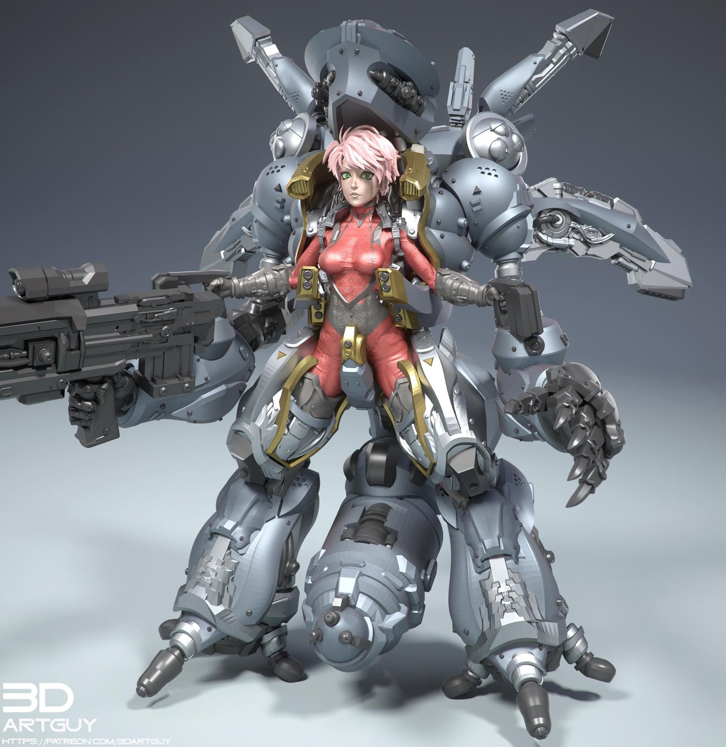 Mecha Pilot by 3DArtGuy 32mm scale, 50mm or 100m Miniature War Gaming Figure, Sci-fi, Proxy, Anime