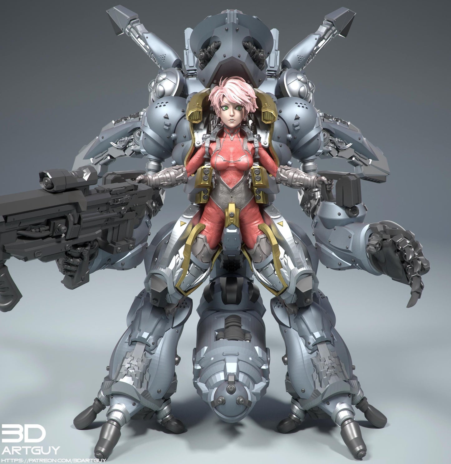 Mecha Pilot by 3DArtGuy 32mm scale, 50mm or 100m Miniature War Gaming Figure, Sci-fi, Proxy, Anime