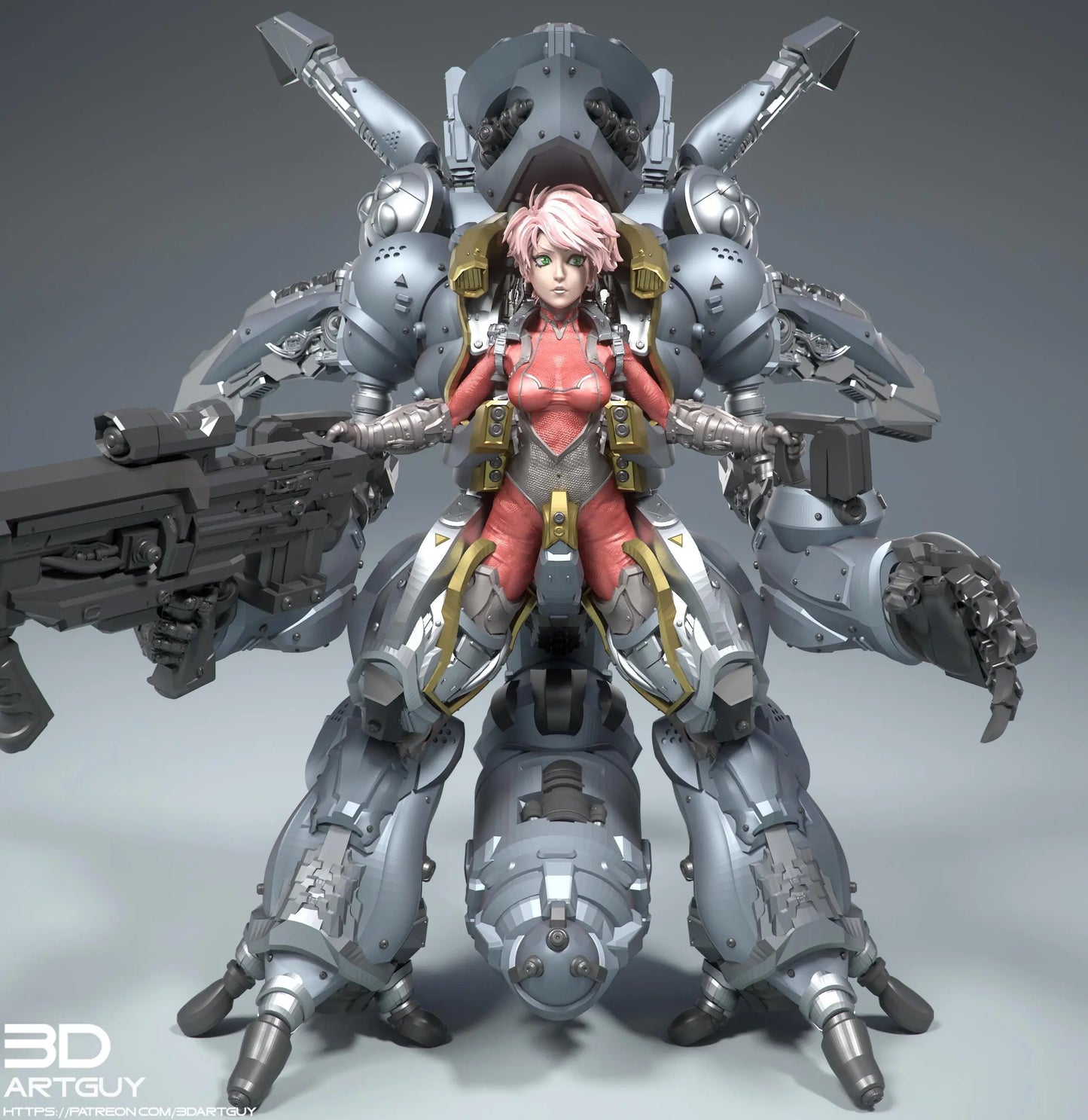 Mecha Pilot by 3DArtGuy 32mm scale, 50mm or 100m Miniature War Gaming Figure, Sci-fi, Proxy, Anime