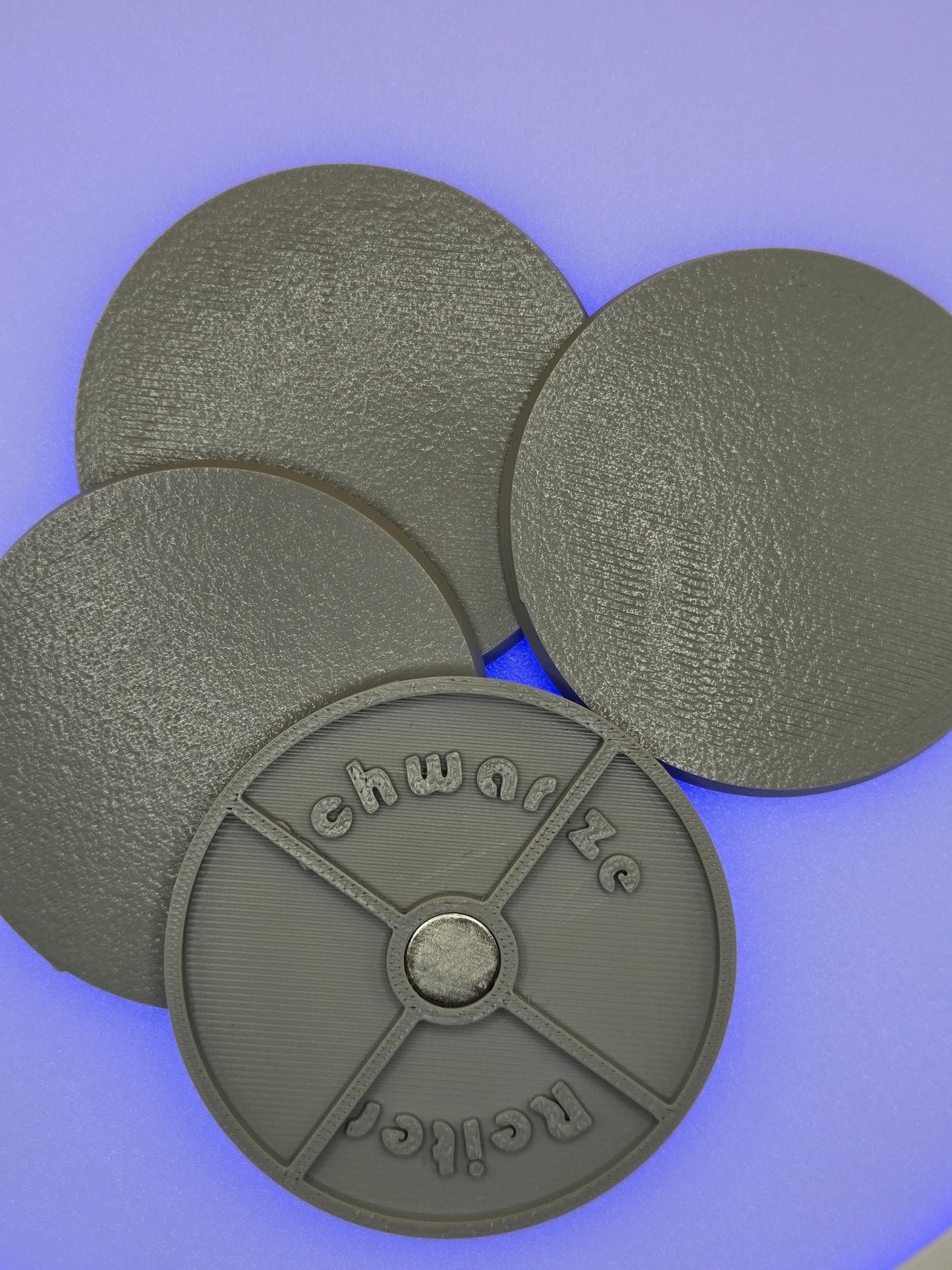 60mm Magnetic Round Bases for Miniatures, STL Printed Bases, Mini Bases, Magnetic, PLA Bases, 2mm bracing