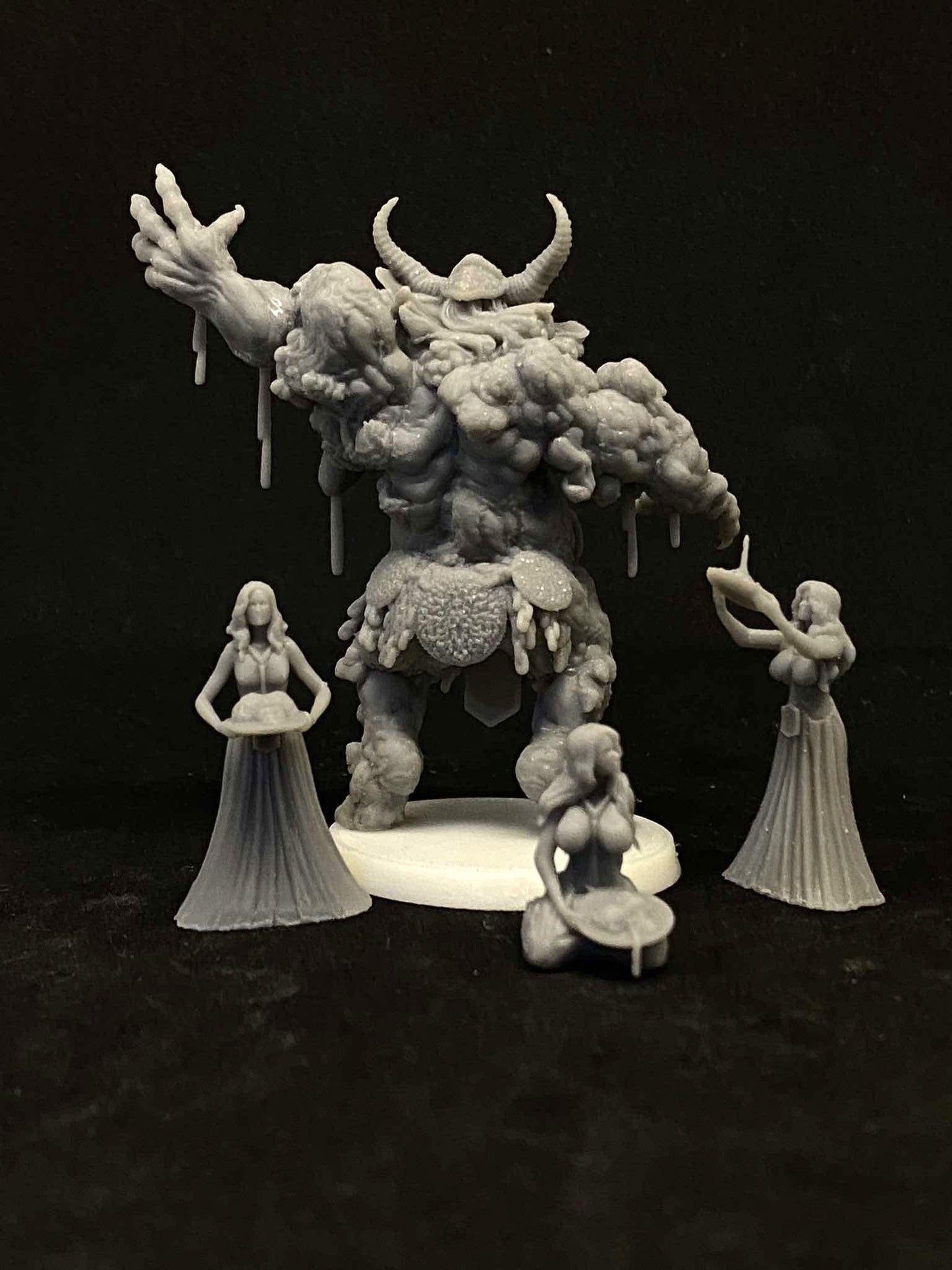 MALIGNANT Lord Of TUMOURS by Papsikels Miniature, 80mm Miniature, 4 Total Figures, 32mm Scale, War Gaming, Proxy for Trench Crusade