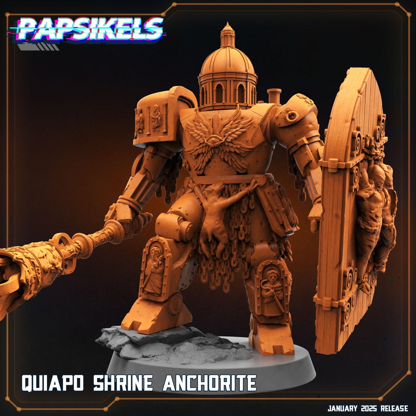 QUIAPO SHRINE ANCHORITE by Papikels Miniature, 100m tall Miniature, 32mm Scale, War Gaming Figure, Proxy for Trench Crusade