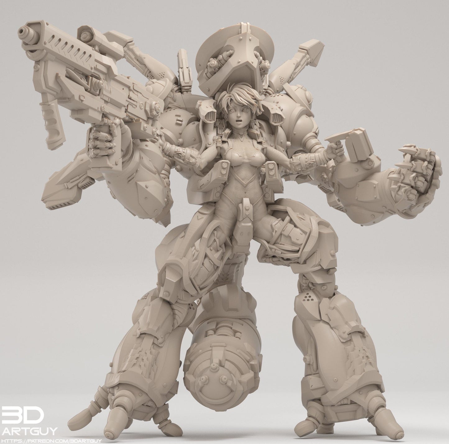 Mecha Pilot by 3DArtGuy 32mm scale, 50mm or 100m Miniature War Gaming Figure, Sci-fi, Proxy, Anime