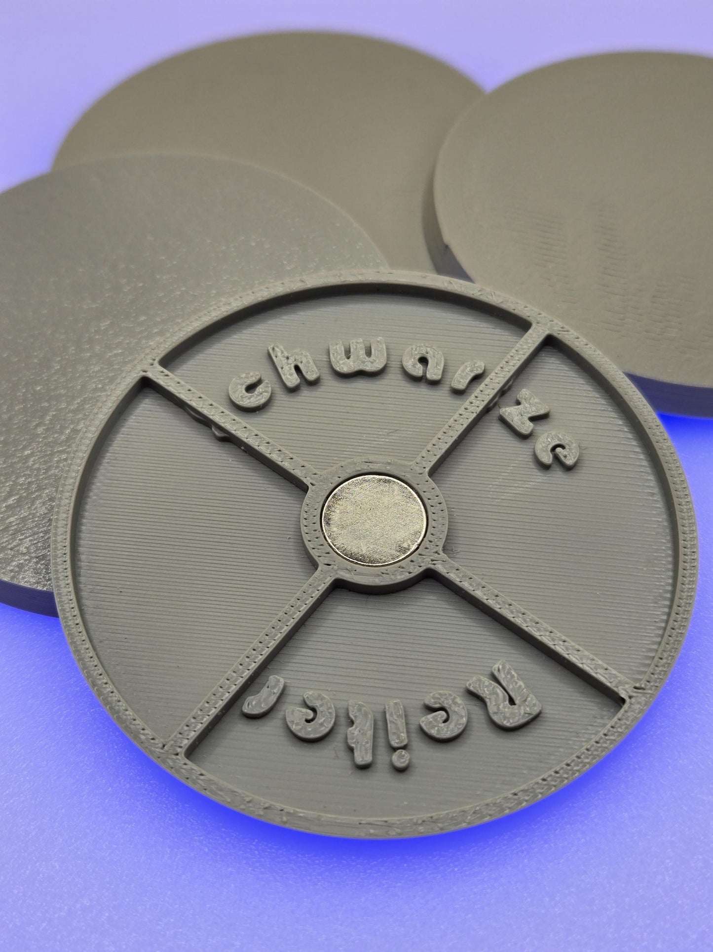 60mm Magnetic Round Bases for Miniatures, STL Printed Bases, Mini Bases, Magnetic, PLA Bases, 2mm bracing