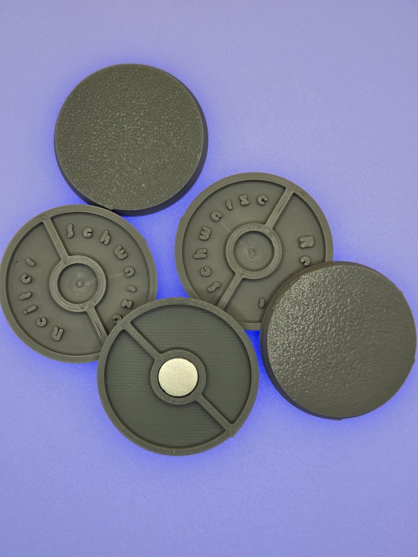 40mm Magnetic Round Bases for Miniatures, STL Printed Bases, Mini Bases, Magnetic, PLA Bases, 2mm bracing