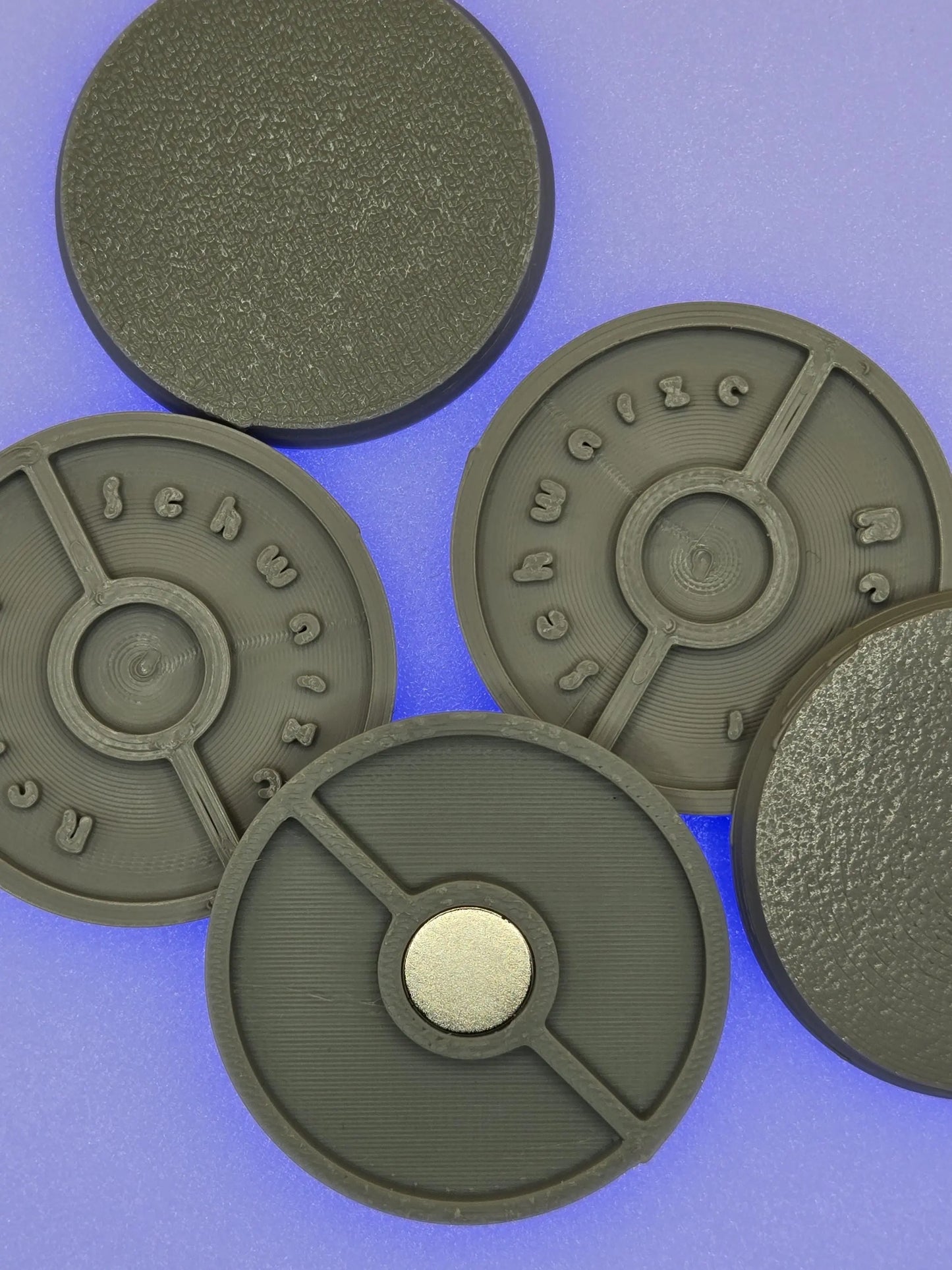 40mm Magnetic Round Bases for Miniatures, STL Printed Bases, Mini Bases, Magnetic, PLA Bases, 2mm bracing