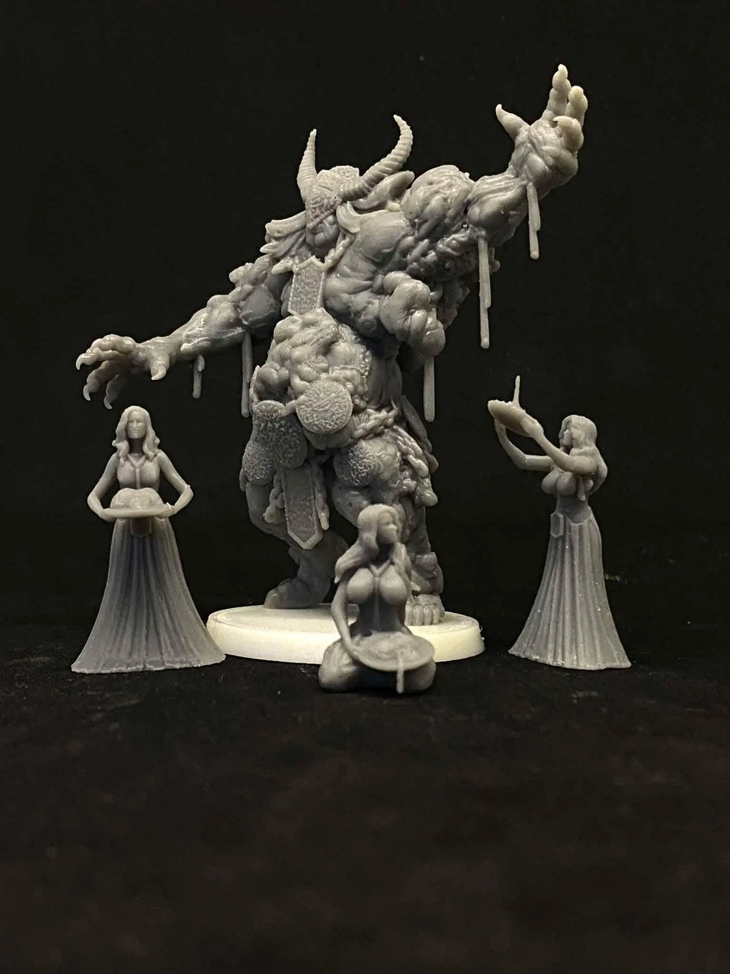 MALIGNANT Lord Of TUMOURS by Papsikels Miniature, 80mm Miniature, 4 Total Figures, 32mm Scale, War Gaming, Proxy for Trench Crusade