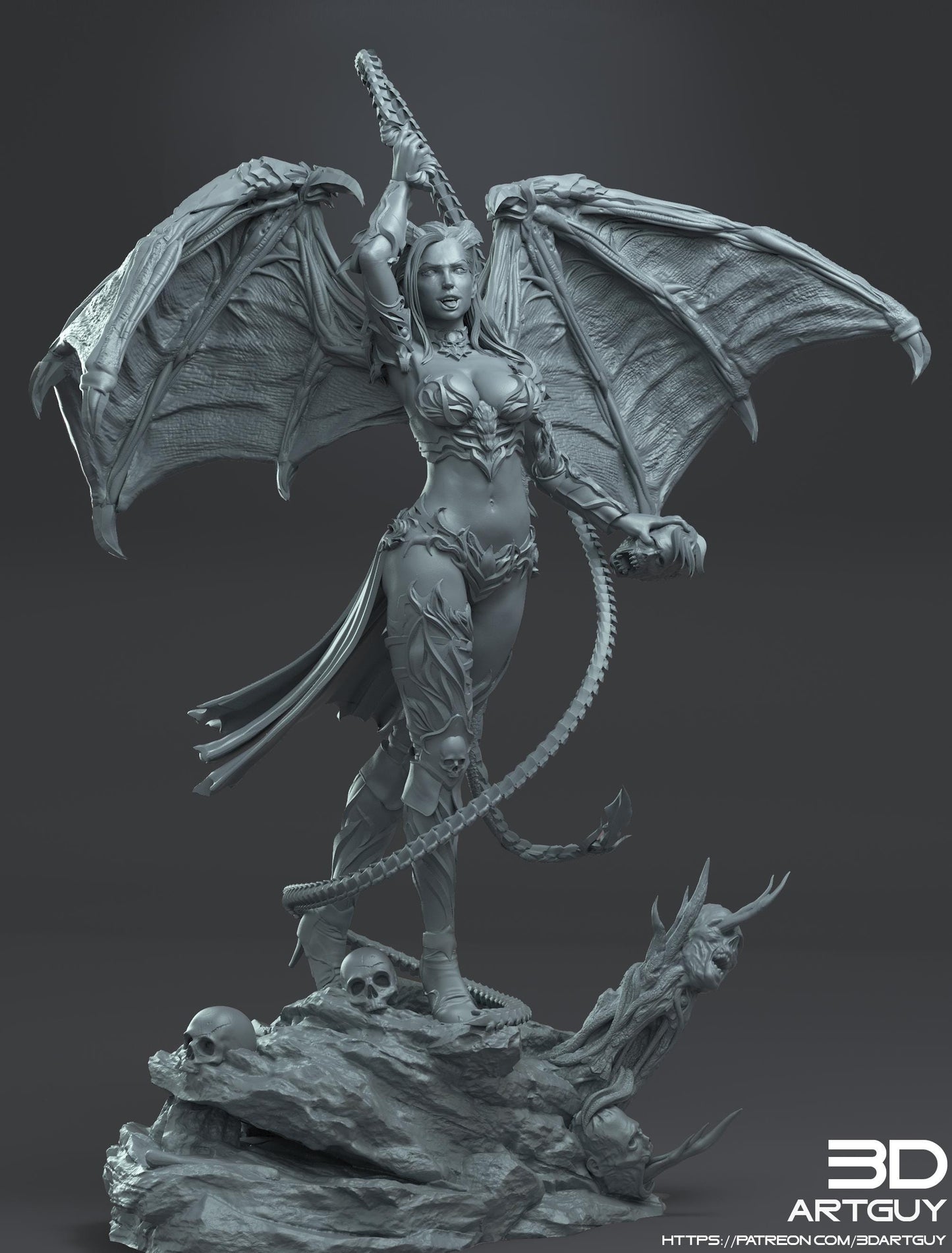 Succubus by 3DArtGuy 32mm scale, 100mm, Miniature War Gaming Figure, Fantasy, Monster, DnD