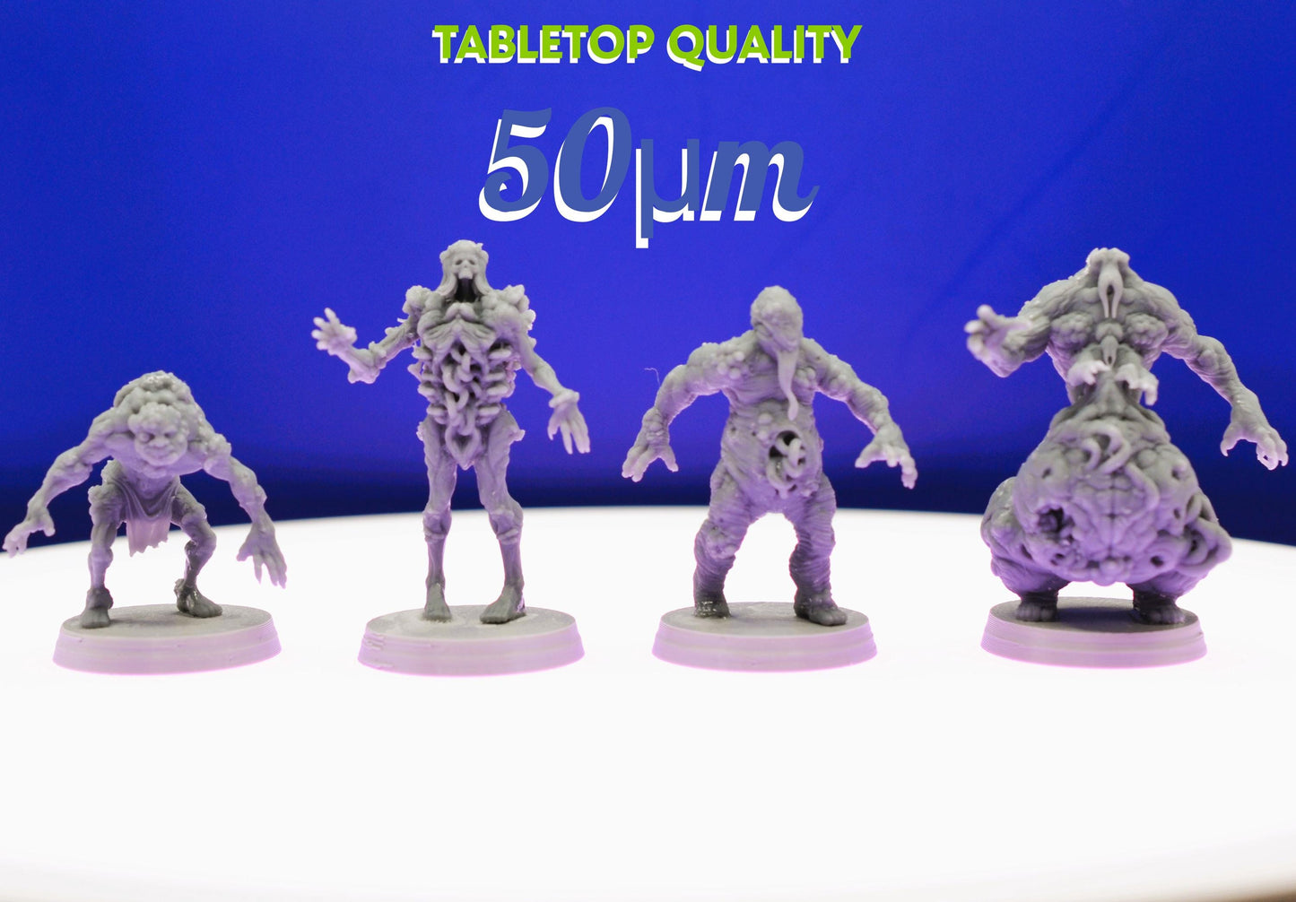 Malignant Grail Thralls by Papikels Miniature, 4 Figures, 32mm Scale, War Gaming, Proxy for Trench Crusade, Warhammer, Nurgle