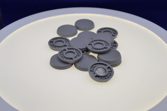 25mm Magnetic Bases for Miniatures, STL Printed Bases, Mini Bases, Magnetic, PLA Bases, 2mm bracing
