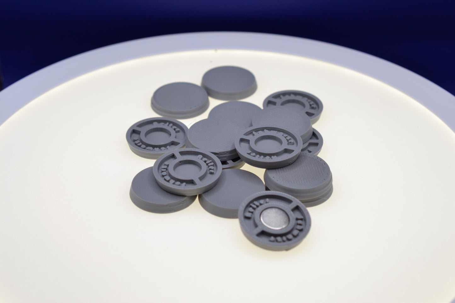 25mm Magnetic Bases for Miniatures, STL Printed Bases, Mini Bases, Magnetic, PLA Bases, 2mm bracing