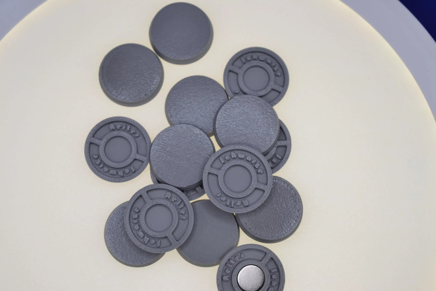 28mm Magnet Compatible Bases for Miniatures, NO Magnets Included, STL Printed Bases, Mini Bases, Magnetic, PLA Bases, 2mm bracing