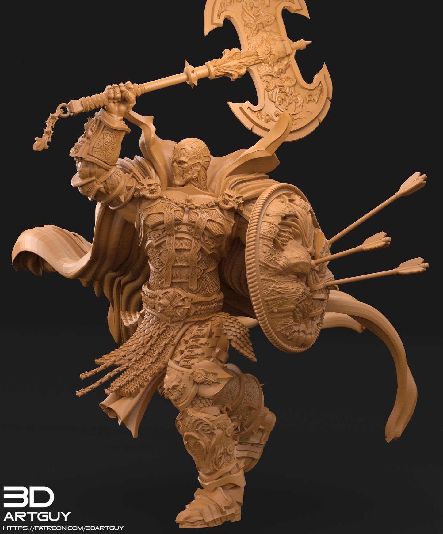 Hell Baron by 3DArtGuy 32mm scale, 50mm tall, Miniature War Gaming Figure, Grim Dark, Proxy, DnD, Comics, Spawn